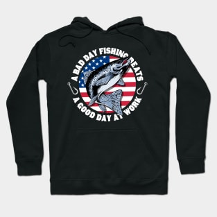 USA Patriotic Trout Fishing Hoodie